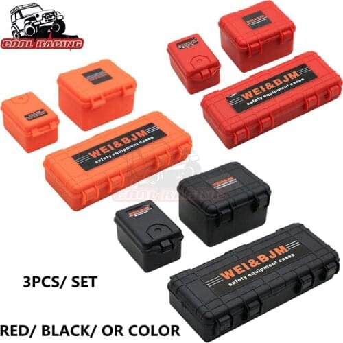 3PCS 1/10 Scale Crawler Rc Car Decorative Accessories Hard Plastic Tool Screw Box Set For Axial SCX10 D90 90046 TRX-4 WRAITH