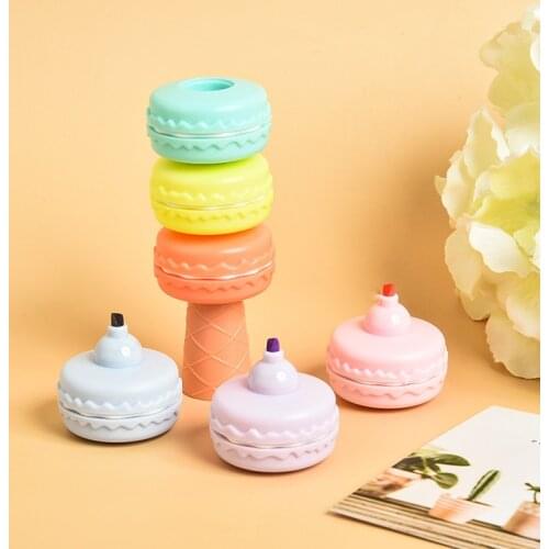 6Pcs/set Macaron series Creative Colorful Fluorescent Pen Highlighter Pencil Candy Color Cute Drawing Marker
