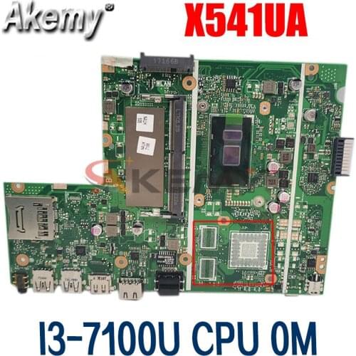 Akemy For Asus X541UJ X541UV X541UVK X541UQ X541UQK X541UA X541UAK X541U laptop motherboard mainboard with I3-7100U CPU 0M GM