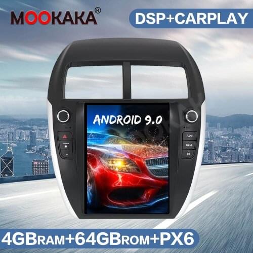 Android 9.0 4G 64GB Tesla Style Car Radio GPS Navigation For MITSUBISHI ASX RVR Outlander 2010-2014 Multimedia Player Head Unit