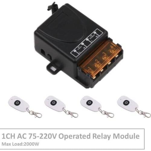 433MHz Wireless Universal Remote Control AC220V 30A 1CH rf Relay Receiver and Transmitter for LED light/Exhaust System switch