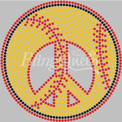BlingQueen 25PCS/LOT Hot Fix Iron On Rhinestone Transfers Softball Peace Design Custom Orders are welcome