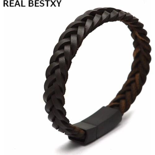 REAL BESTXY engrave Logo GENUINE Leather Wrap Bracelet With Magnet Clasp High Quality Jewelry For Original Women Men Pulseira