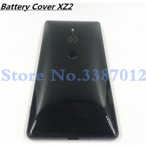 Original For Sony Xperia XZ2 H8216 H8266 H8276 H8296 Back Battery Glass Cover Rear Door Housing Case With Camera Lens And Logo