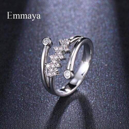 Emmaya Ingenious Design With Cubic Zircon Attractive Model Ring Coold Style Women&Girls Centre Of Party Decoration Three Colors