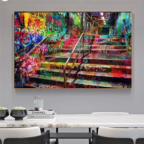 Graffiti Canvas Artwork Street Art Painting Abstract wall Art Modern Abstract Graffiti Canvas Wall Art in Livingroom Home Decor