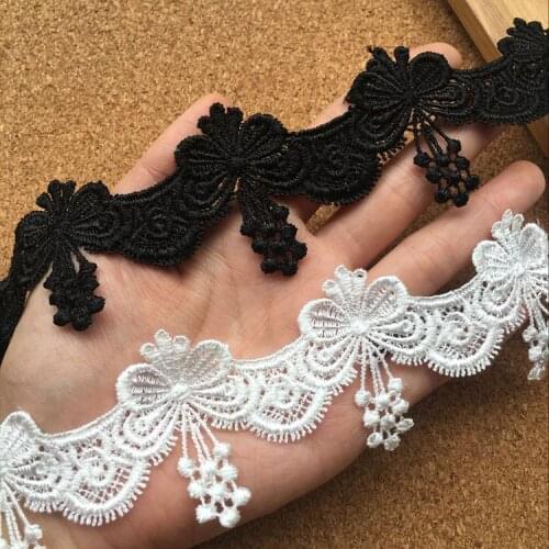 Exquisite Water-soulble Small Grape Flower Embroidered Lace Trimming Clothes Accessories DIY Lace Fabric Width 4.5cm 7Yds/lot