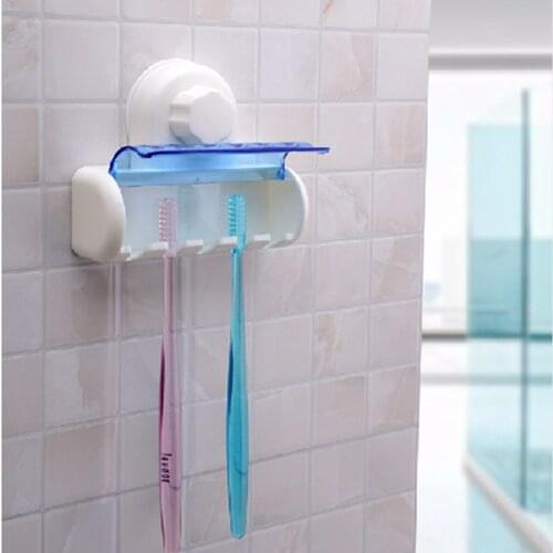 Multifunctional Suction Wall Toothbrush Holder Storage Box Bathroom Products Accessories Suction Hooks Tooth Brush Holder#255159