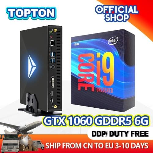 Topton Powerful Gaming Desktop Computer Intel Core i9-9900 i7-9700 i5-9400F GTX 1650 4GB GDDR6 Mini Pc Windows 10 HDMI2.0 DP 4K