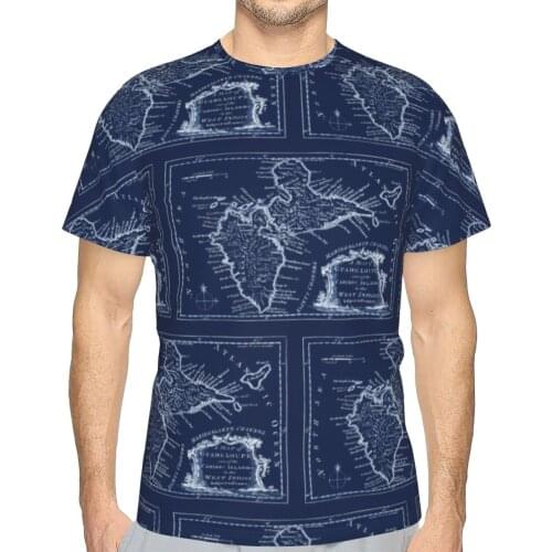 Promo Baseball Map Of Guadeloupe 1759 1 T-shirt premium Mens T Shirt Print Humor Graphic R276 Tops Tees European Size
