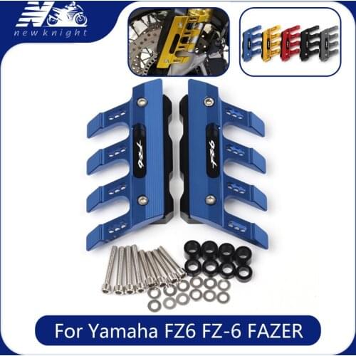 With Logo For Yamaha FZ6 FZ-6 FAZER Motorcycle Aluminum mudguard side protection block front fender anti-fall slider Accessories