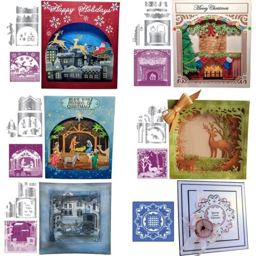 Build a Scene Dies Winter Christmas Xmas Metal Cutting Die Stencil For Diy Scrapbooking Cards Crafts 2019 Dies Cutter Decor