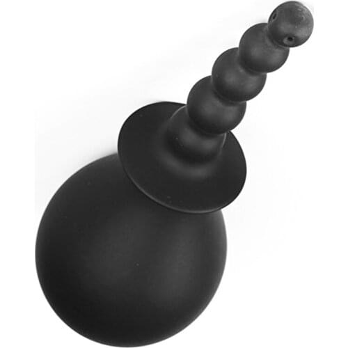 Wetips Silicone Portable Anal Shower Bottle Flush Muslim Shower Enema Anus Lavement Anal Douche Cleaning Black Enema Shower