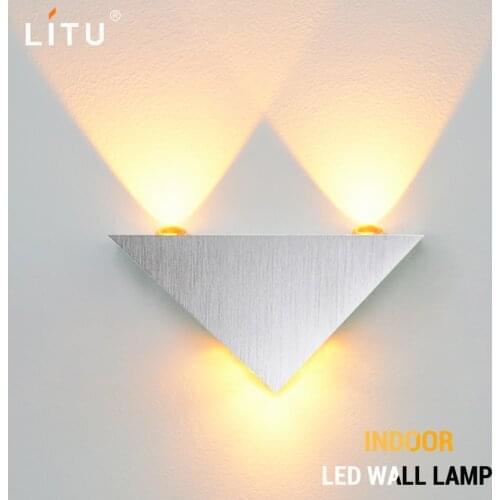 Led indoor wall lamps 3W triangle modern wall sconce stair wall light fixture living room bedroom bedside hallway wall lamp