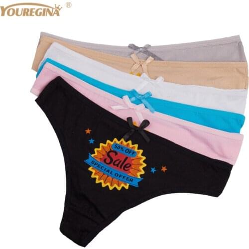 Tangas Mujer Women Thongs and G Strings Sexy Cotton Woman Panties Underwear Lingerie Intimates Knickers 6 pcs/lot