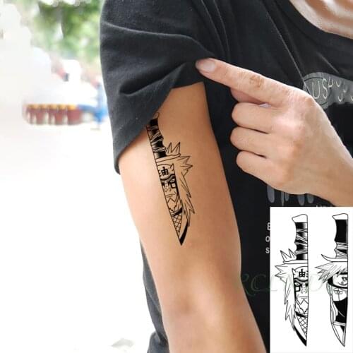 Waterproof Temporary Tattoo Sticker Knives anime Cartoon Boy Tatto Flash Tatoo Fake Tattoos Small Size Art for Men Women