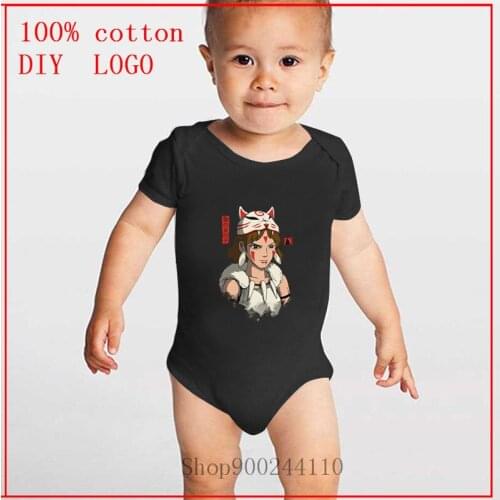 Wolf-Girl Anime Japanese Movie Princess Mononoke Studio Ghibli printed Baby Bodysuits Newborn summer Jumpsuit Cotton Outfits