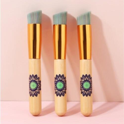 1pcs Makeup Brush Oblique Head Foundation Brush Beauty Tools Double-headed Loose Paint Contour Brush Small And Portable