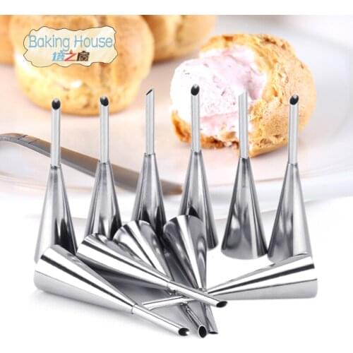 1pc Stainless Steel Puff Nozzle Tip Long Cake Decorating Tip Sugar Craft Icing Piping Pastry Tips Puff Syringe Machine