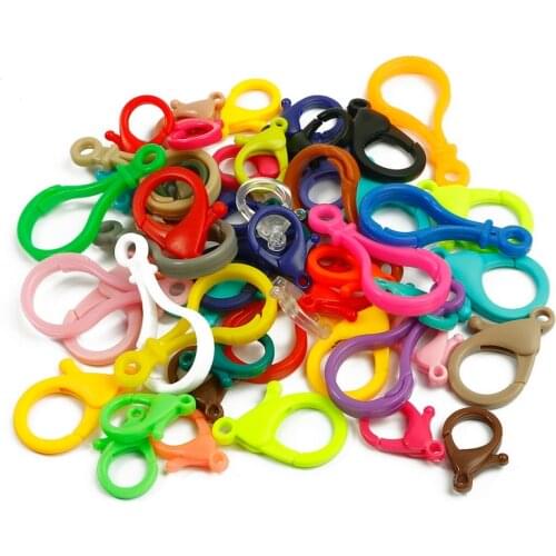 10Pcs/lot Multi-colors Mixed Plastic Snap Lobster Clasp Hooks DIY Jewelry Making Findings for Keychain Toys Bags Accessories