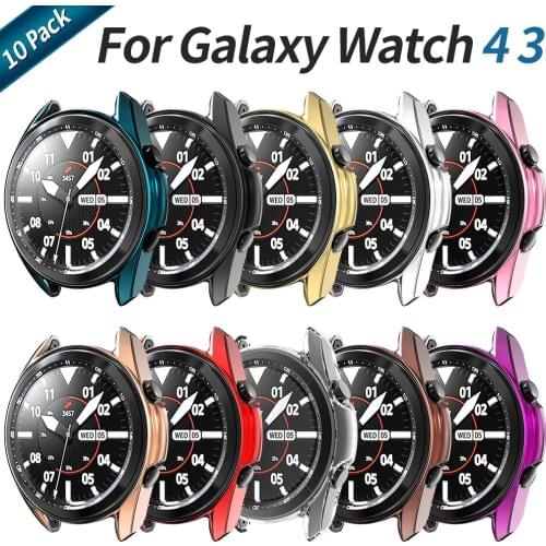 10 PCS Soft TPU Protective Cover for Samsung Galaxy Watch 3 Case 41mm 45mm Lightweight Bumper Men Women Thin Shell Fashion Frame