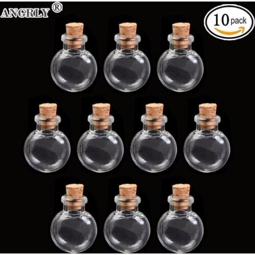10pcs Mini Glass Bottles Jars with Cork Note Craft Wish Drifting Cork For Wedding Holiday Decoration Christmas Manual Supply