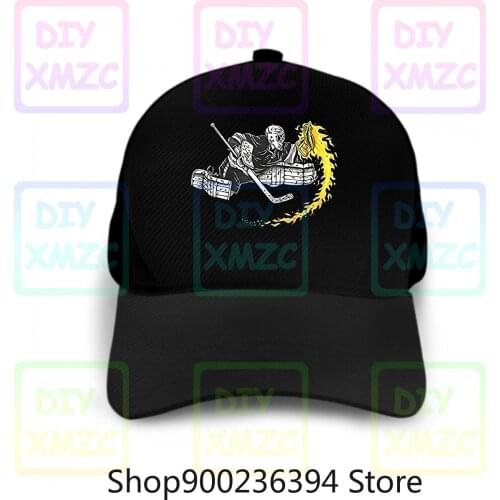 100% Cotton Brand Baseball Cap Men Mens Hats Ice Hockey Goalie Hot Glove On Fire Save 100% Cot