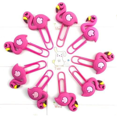 160 pcs/lot Creative Flamingo Bookmark Cute Binder Clips Notes Letter Paper Clip Office school Supplies