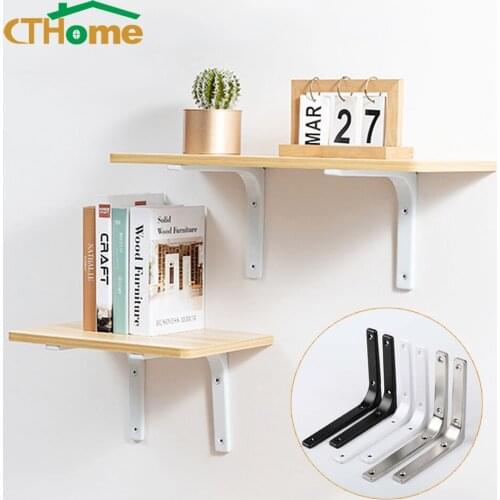 2pcs Support Shelf Curved Triangle Wall Shelf Black White Hardware Bracket Fixed Bulkhead Support Frame Floating Support Shelf
