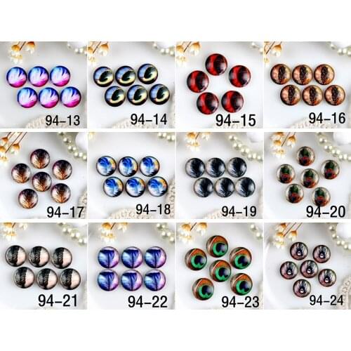 20pcs 12mm 20mm 25mm 30mm Glass Beads Cabochon DIY For Tray setting pendant finding Feather- 94-13-94-24
