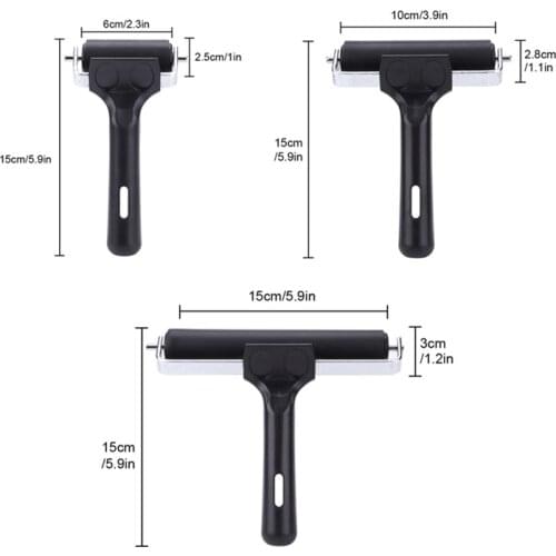 3 Sizes Ink Brayer Roller Paint Brush Ink Applicator for Printmaking, Wallpapers, Block Printing Stamping