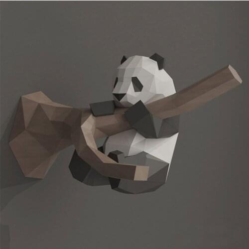 3D Panda Geometric Three-dimensional Paper Model DIY Handmade Creative Living Room Decor Craft Puzzles Educational Kids Toy
