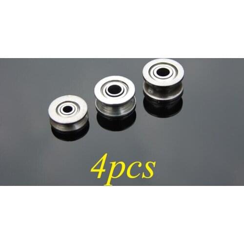 4PCS Metal Bearing Pulley With U/V Slot 3/4/5/6mm Spare Part For DIY Models