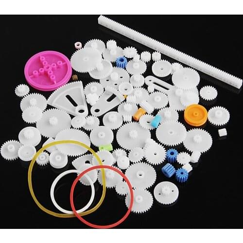 1 Set Hot 85pcs Plastic Gear Rack Pulley Belt Worm Gear Single Double Gear Teeth