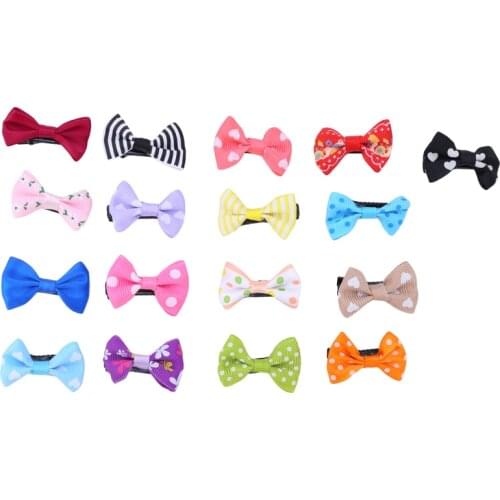 20/50pcs/pack Mixed Color Bowknot Kids Baby Children Hair Clip Bow Pin Barrette Hairpin Ornament Accessories For Girls