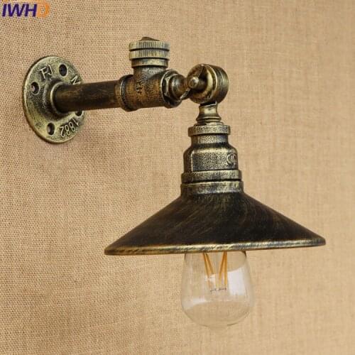 American Loft Industrial Vintage Wall Light Retro Iron With Switch 220v Water Pipe Lamp Sconces Edison Bulb Home Lighting