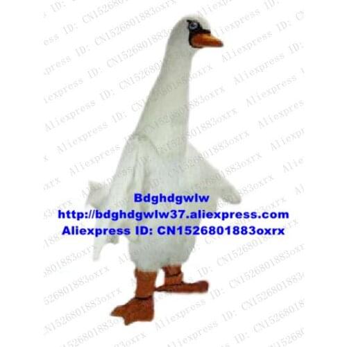 White Swan Cygnus Goose Geese Mascot Costume Adult Cartoon Character Outfit Suit The Choicest Goods Give Out Leaflets zx1736
