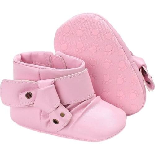 PU Leather Girls Baby Boots Boys Booties Bebe Non-slip Soft Sole Toddler Shoes First Walkers Sapatos Zapatos De 2018