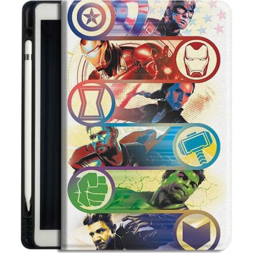 Marvel Avenger Pen slot Cover for IPad Pro Case for IPad Mini 1 2 3 Case for 9.7 2017 2018 IPad Air 1 2 9.7 Tablet Soft Fundas
