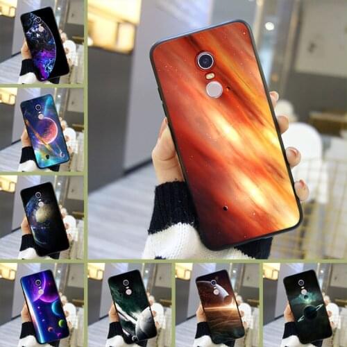 Black Space Phone Case For Pocophone F1 Xiaomi Redmi S2 4A 5A 6A 5 Plus Silicone Back Cover For Redmi Note 4 4X 5 5A 6 Pro Prime