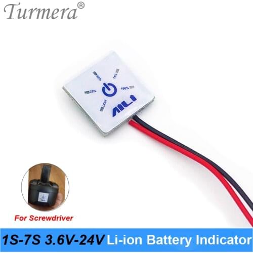 Battery indicator 1S 4.2V 2S 8.4V 3S 12.6V 4S 16.8V 5S 21V 6S 25.2V 24V Lithium Battery Capacity Display Module for Screwdriver