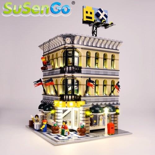 SuSenGo LED Light Kit For 10211 Creator Grand Emporium Toys Lighting Set Compatible With Famous Brand 15005 30004
