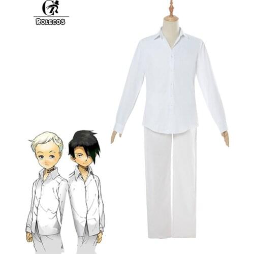 ROLECOS Anime The Promised Neverland Cosplay Costume Norman Ray Cosplay Costume Yakusoku no Neverland Uniform Men Shirt Pants