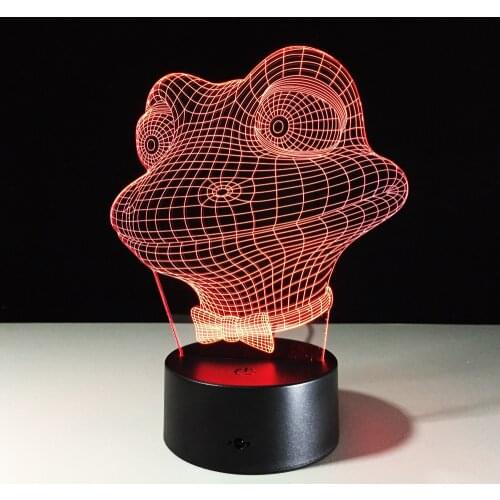 Creative Animal Frog 3D LED Lamp USB Night Lights 7 Colors Changing Table Lamps Bedsides Baby Sleeping Christmas Birthday Gifts