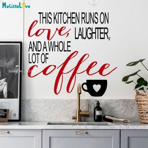 Kitchen Quote Decals Custom Two Colors Family Coffee Store Removable Murals Beautiful and Warm Decor YT5543