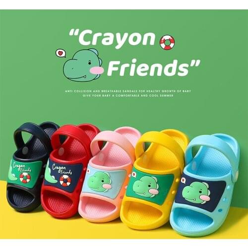 Summer Childrens Slippers Rainbow Shoes For Kids Toddler Baby Outdoor EVA Cartoon Print Cute Flat Heels Beach Sandals