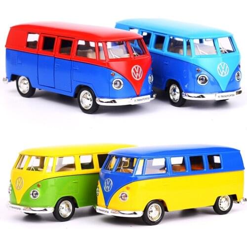 Best selling 1:36 bus T1 alloy car model,simulation metal die-casting door pull back childrens toy model car,free shipping