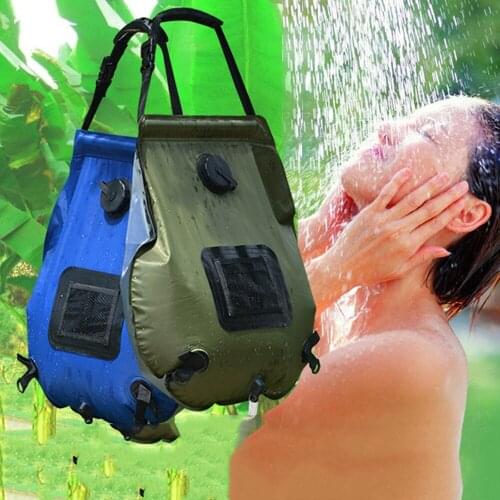 Water Bags For Outdoor Camping Hiking Solar Shower Bag 20L Heating Camping Shower Bag Hose Switchable Shower Head