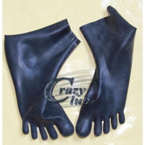 Top Fashion Erotic Lingerie Sexy Short five fingers socks Solid Black Latex Forming Socks Molding Socks fantasy Free Shipping