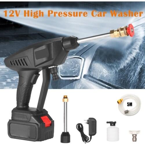 12V High Pressure Cordless Car Washer 4400mAh 30Bar Spray Gun Cleaner Portable w/ Battery Charger for Car Cleaning Washing Tools